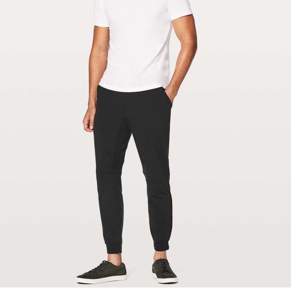 Lululemon Mens City Sweat Jogger Black French Terry Tapered Pants Size M